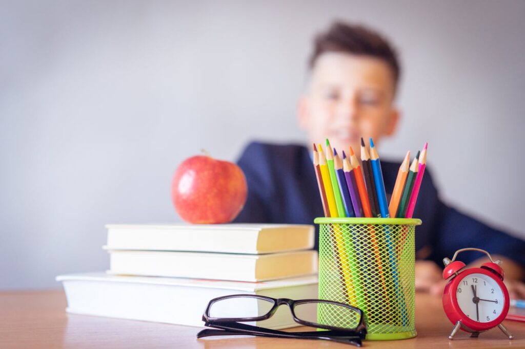 Nell'immagine un ragazzo seduto ad una scrivania con libri e matite - Smart Marketing